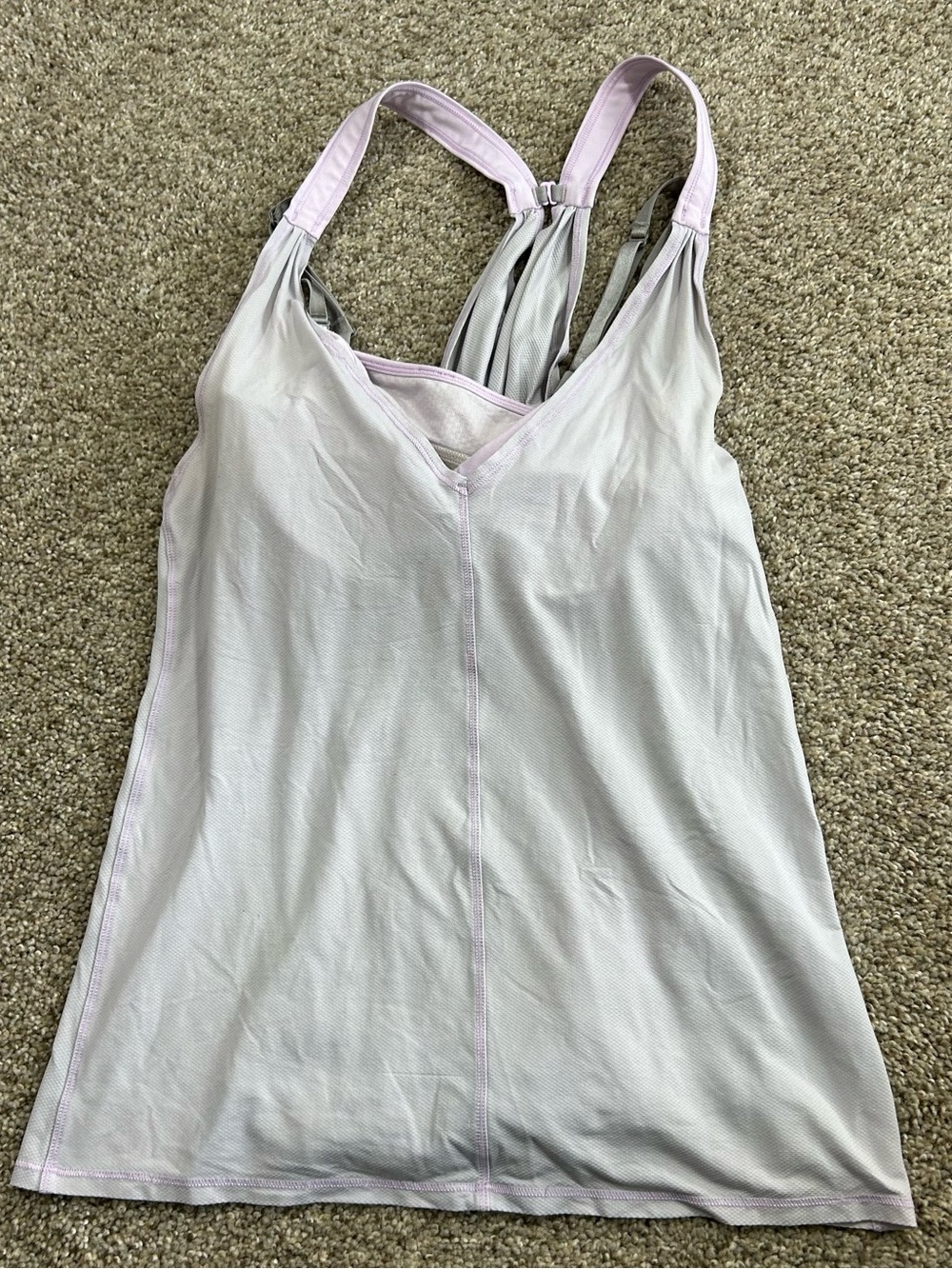 lululemon athletica Light purple V-Neck Racerback Tank with Pale Lavender Trim